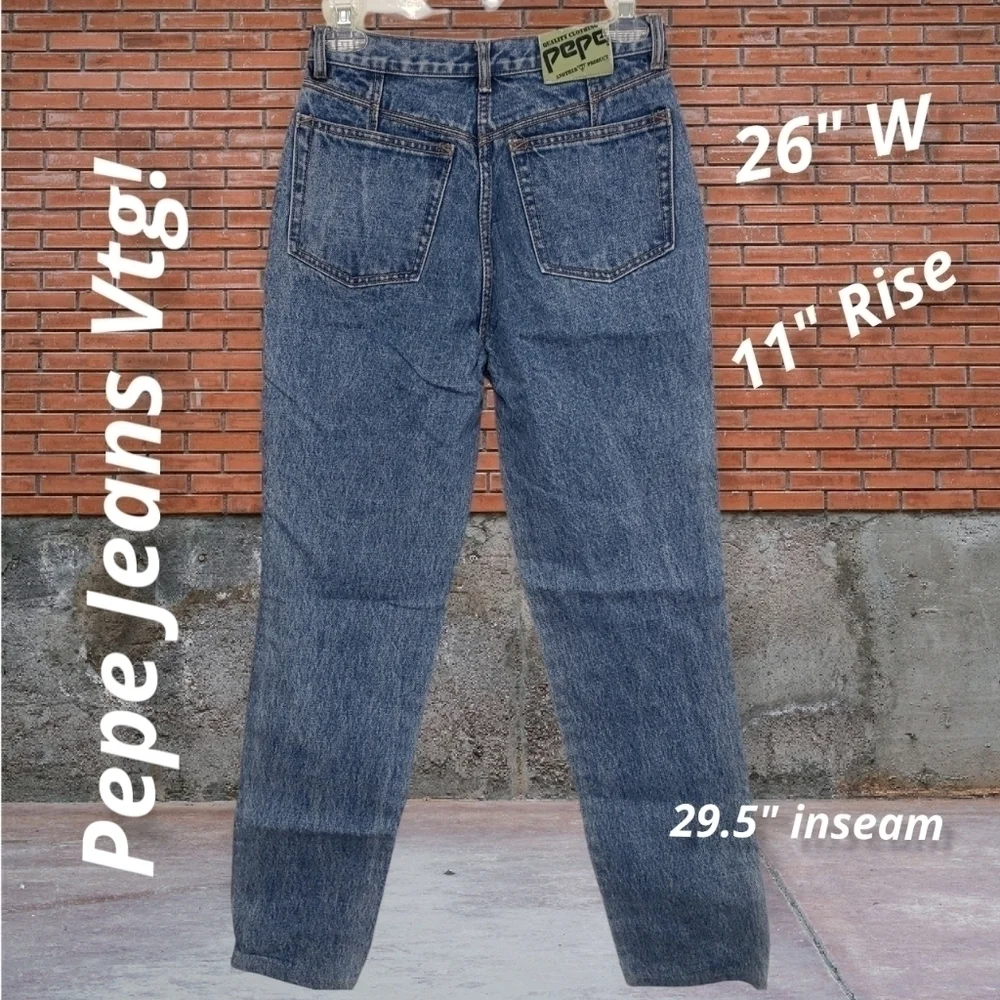 Vintage Rare Pepe Jeans London High Waist Straight Leg Embellished Jeans 26 EUC - Picture 15 of 15
